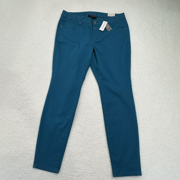 NWT Lane Bryant Women's Signature Fit Mid Rise Pants Size 14 Blue Stretch $90 - Picture 1 of 11